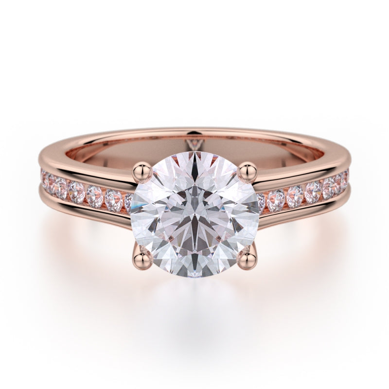 MICHAEL M 18k Rose Gold Engagement Ring R461-2-18R