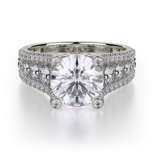 MICHAEL M 18k White Gold Engagement Ring R513-1-5-18W