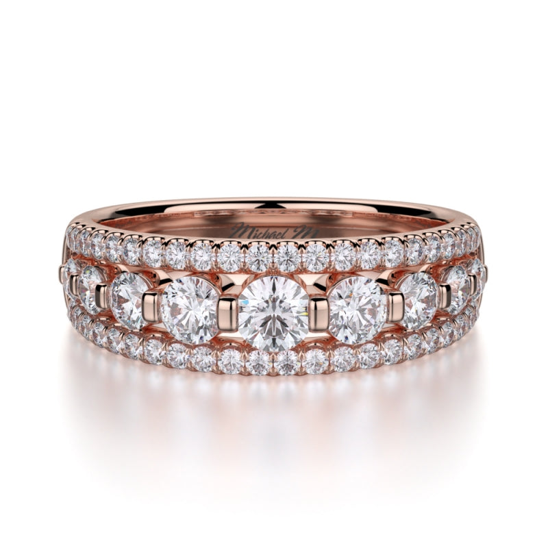 MICHAEL M 18k Rose Gold Wedding Band R306B-18R