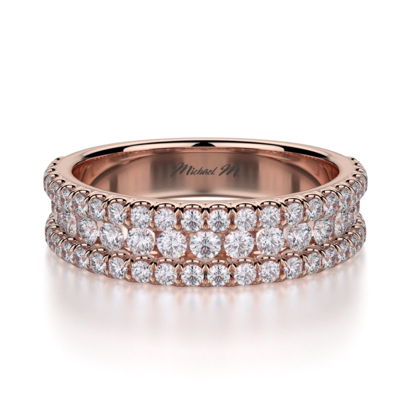 MICHAEL M 18k Rose Gold Wedding Band R396B-18R