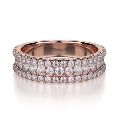 MICHAEL M 18k Rose Gold Wedding Band R396B-18R
