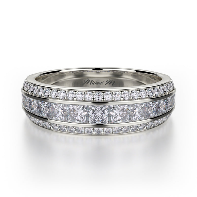 MICHAEL M 18k White Gold Wedding Band R401B-18W