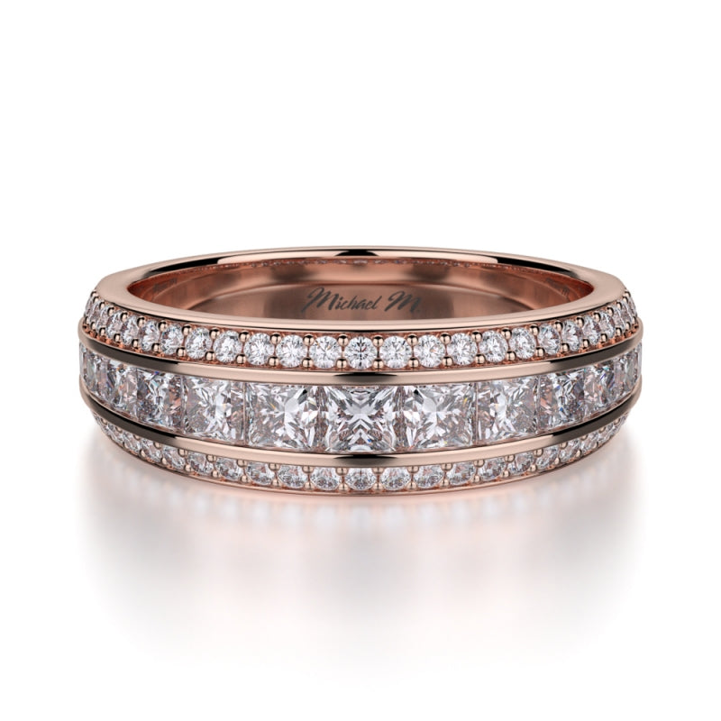 MICHAEL M 18k Rose Gold Wedding Band R401B-18R