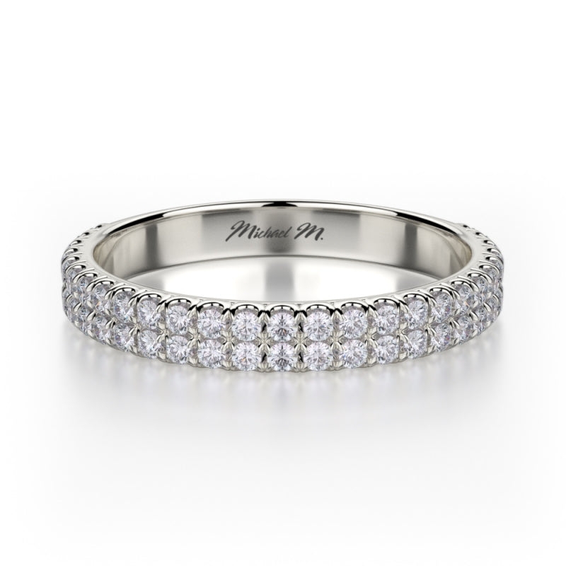 MICHAEL M 18k White Gold Wedding Band R483B-18W