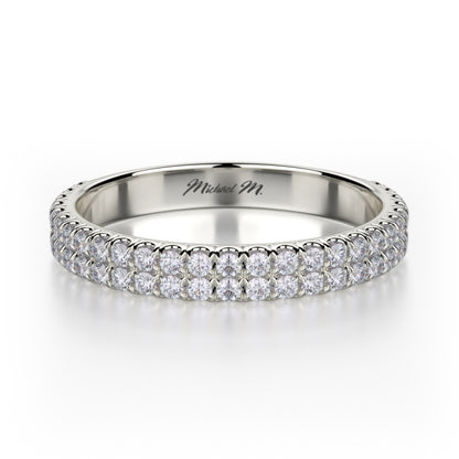 MICHAEL M 18k White Gold Wedding Band R483B-18W