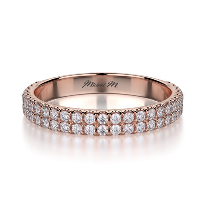 MICHAEL M 18k Rose Gold Wedding Band R483B-18R