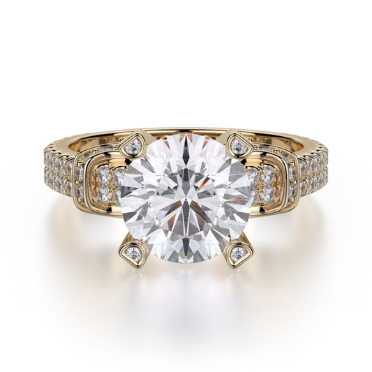 MICHAEL M 18k Yellow Gold Engagement Ring R674-2-18Y