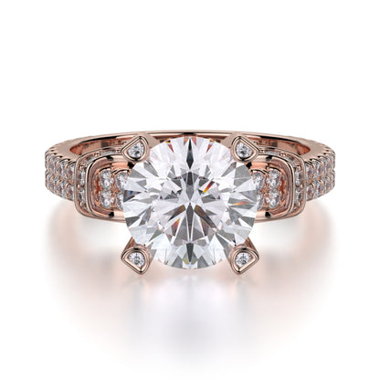 MICHAEL M 18k Rose Gold Engagement Ring R674-2-18R