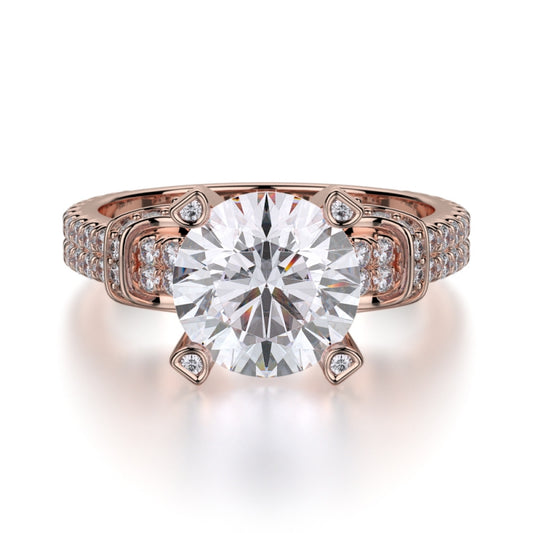 MICHAEL M 18k Rose Gold Engagement Ring R674-2-18R