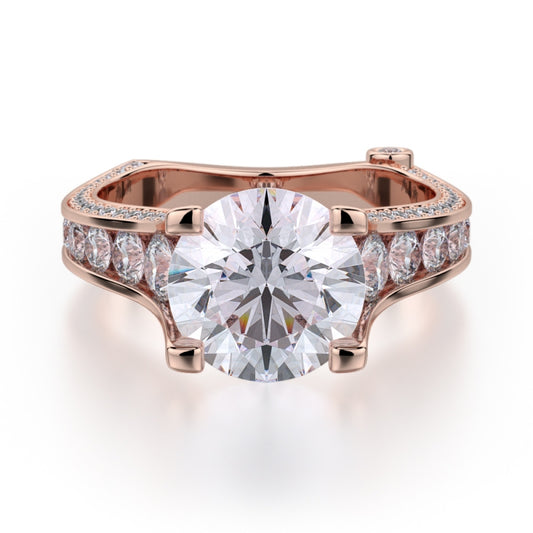 MICHAEL M 18k Rose Gold Engagement Ring R675-2-18R
