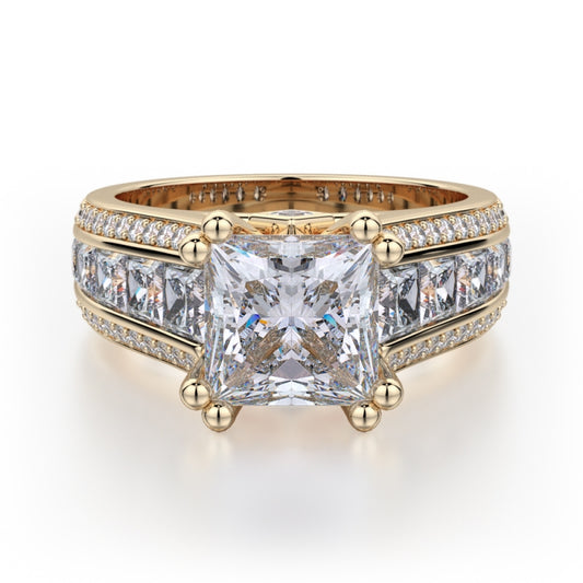 MICHAEL M 18k Yellow Gold Engagement Ring R401-2-18Y