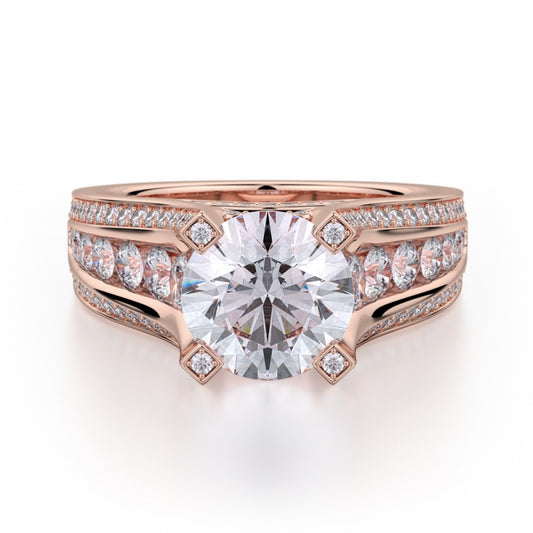 MICHAEL M 18k Rose Gold Engagement Ring R416-2-18R