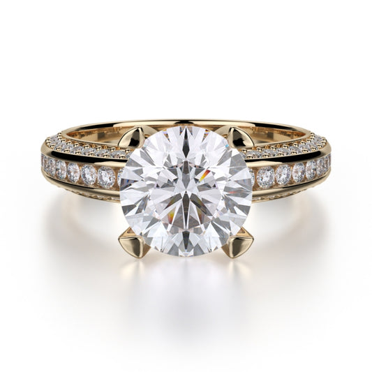 MICHAEL M 18k Yellow Gold Engagement Ring R457-2-18Y