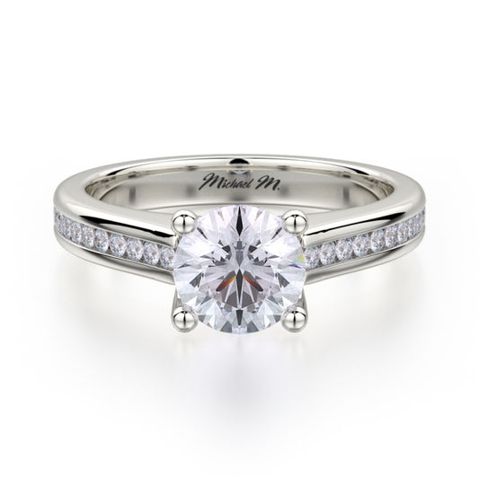 MICHAEL M 18k White Gold Engagement Ring R461S-1-18W