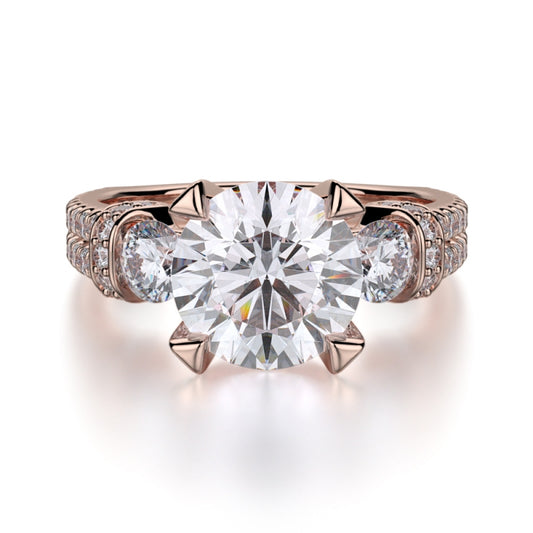 MICHAEL M 18k Rose Gold Engagement Ring R475-2-18R