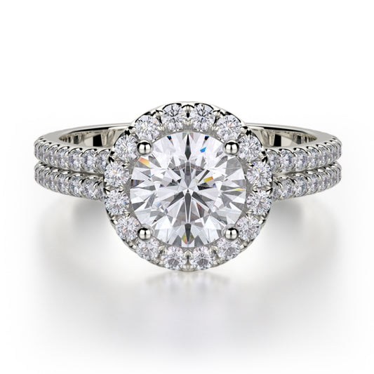 MICHAEL M 18k White Gold Engagement Ring R490-1-18W
