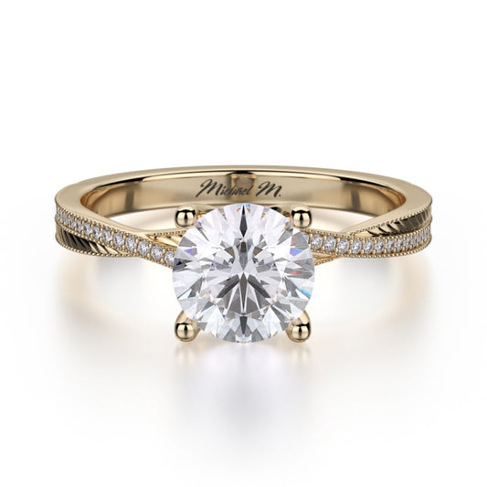 MICHAEL M 18k Yellow Gold Engagement Ring R575-1-18Y