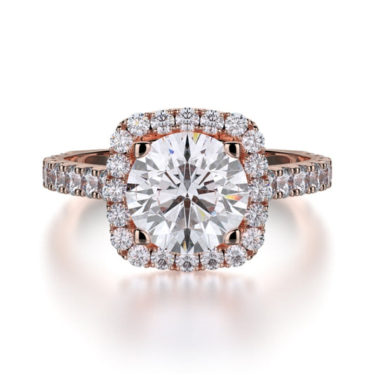MICHAEL M 18k Rose Gold Engagement Ring R614-2-18R