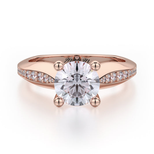 MICHAEL M 18k Rose Gold Engagement Ring R651-1-18R