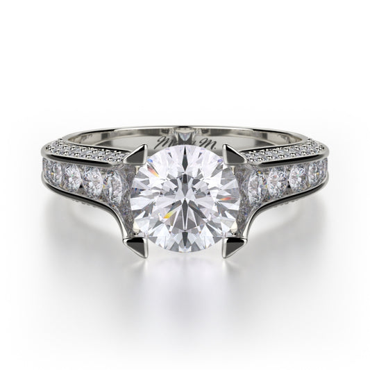 MICHAEL M 18k White Gold Engagement Ring R678-1-5-18W