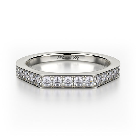 MICHAEL M 18k White Gold Wedding Band R697B-18W