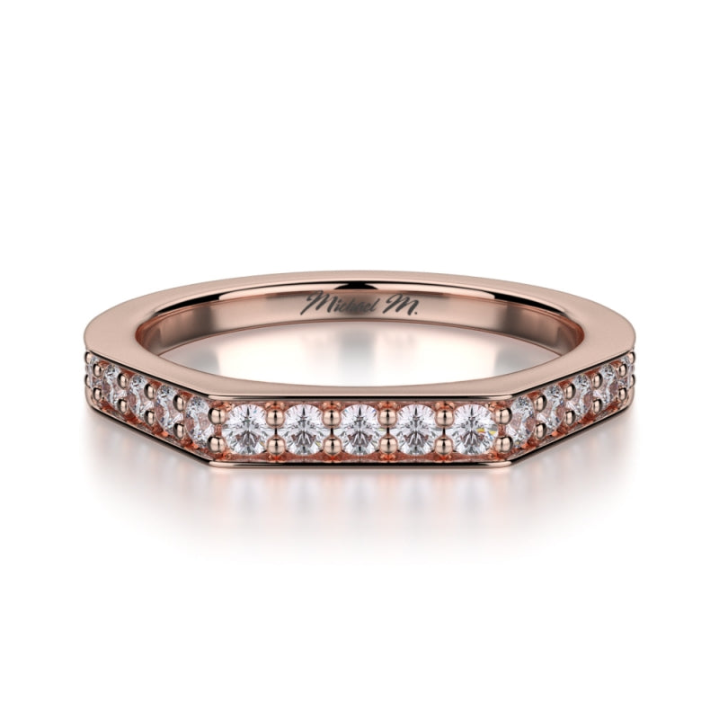 MICHAEL M 18k Rose Gold Wedding Band R697B-18R