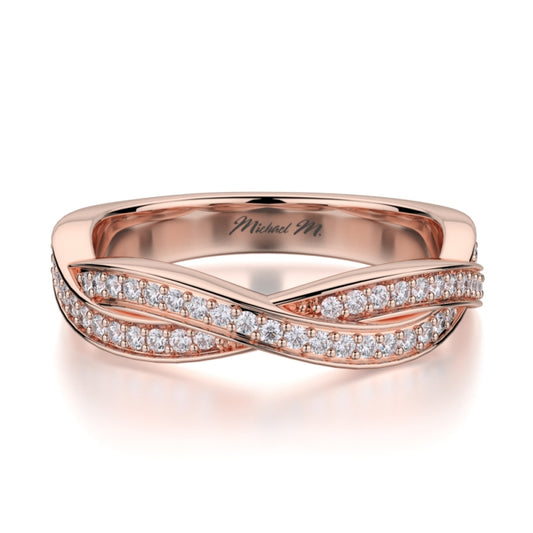 MICHAEL M 18k Rose Gold Wedding Band R709B-18R