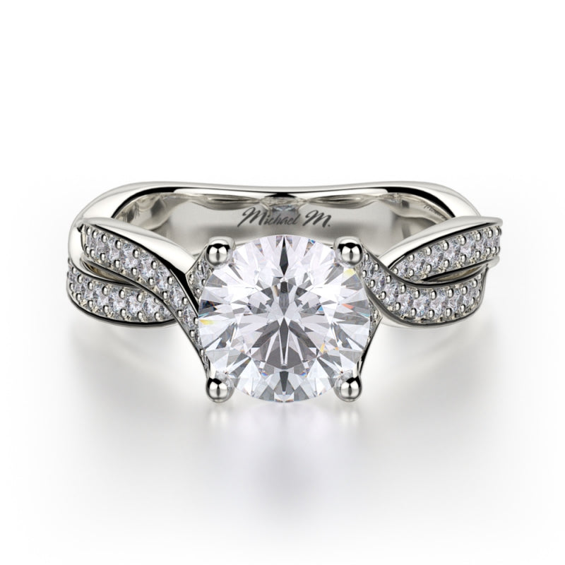 MICHAEL M 18k White Gold Engagement Ring R709-1-25-18W