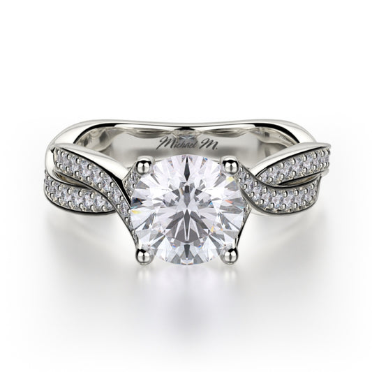 MICHAEL M 18k White Gold Engagement Ring R709-1-25-18W