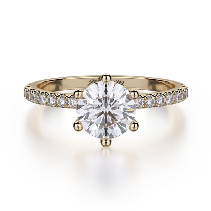 MICHAEL M 18k Yellow Gold Engagement Ring R713-1-18Y
