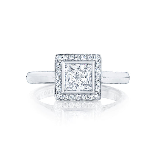 Tacori 18k White Gold Starlit Princess Diamond Engagement Ring Setting (0.2 CTW)