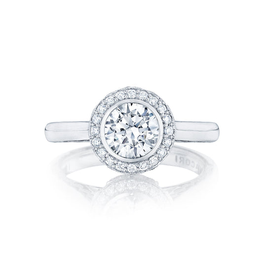 Tacori 18k White Gold Starlit Princess Diamond Engagement Ring Setting (0.16 CTW)