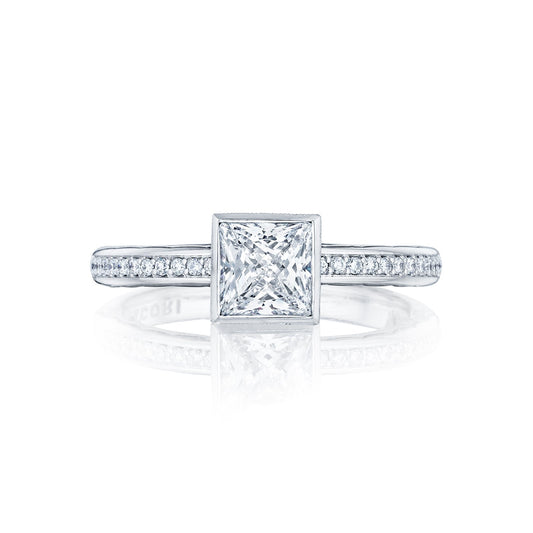 Tacori 18k White Gold Starlit Princess Diamond Engagement Ring Setting (0.13 CTW)