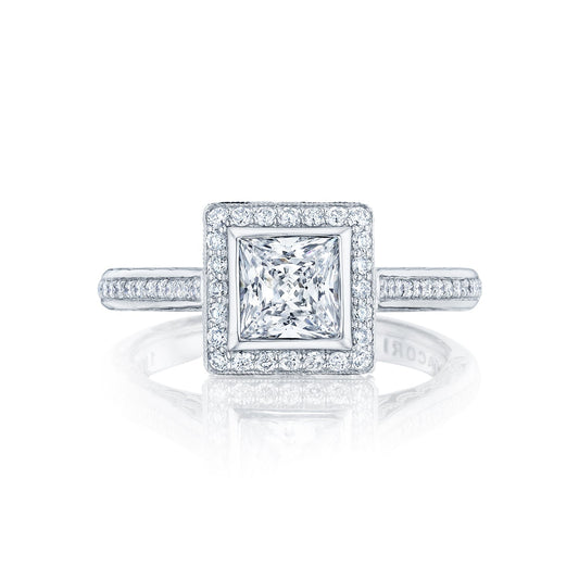 Tacori 18k White Gold Starlit Princess Diamond Engagement Ring Setting (0.33 CTW)