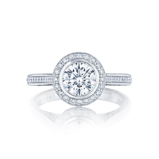 Tacori 18k White Gold Starlit Round Diamond Engagement Ring Setting (0.3 CTW)