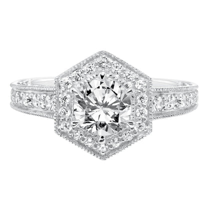 Goldman 14k White Gold 0.50ct Diamond Semi Mount Engagement Ring