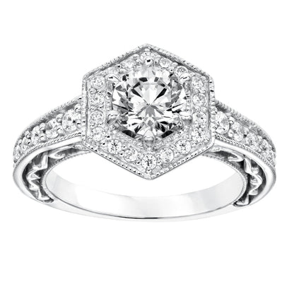 Goldman 14k White Gold 0.50ct Diamond Semi Mount Engagement Ring