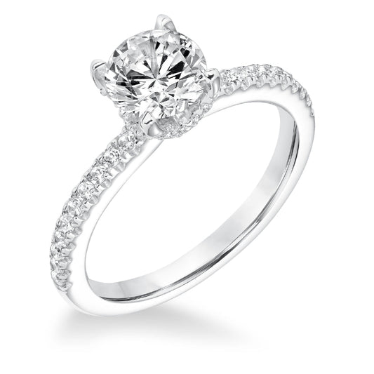 Goldman 14k White Gold 0.32ct Diamond Semi-Mount Engagement Ring