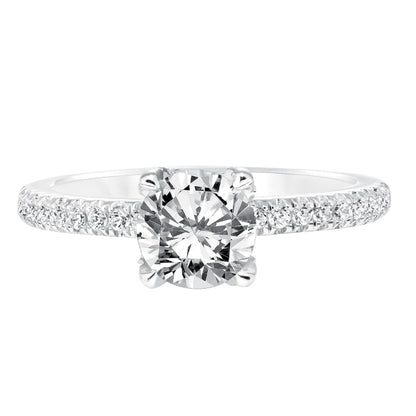 Goldman 14k White Gold 0.32ct Diamond Semi-Mount Engagement Ring