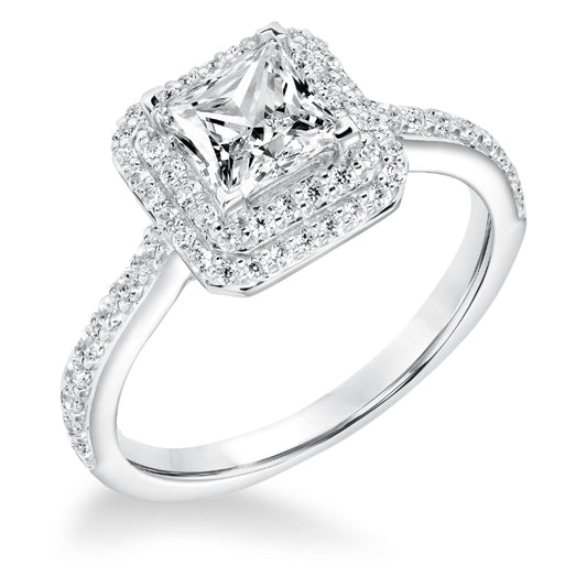 Goldman 14k White Gold 0.53ct Diamond Semi Mount Engagement Ring