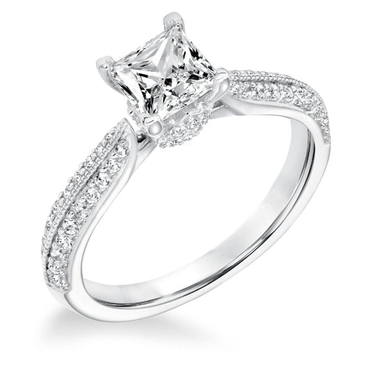 Goldman 14k White Gold 0.36ct Diamond Semi Mount Engagement Ring