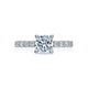 Tacori 18k White Gold Clean Crescent Round Diamond Engagement Ring Setting (0.6 CTW)