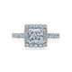 Tacori 18k White Gold Full Bloom Princess Diamond Engagement Ring Setting (0.82 CTW)