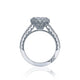 Tacori 18k White Gold Full Bloom Princess Diamond Engagement Ring Setting (0.82 CTW)