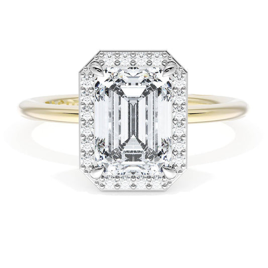 Emerald Bloom Two-Tone Engagement Ring