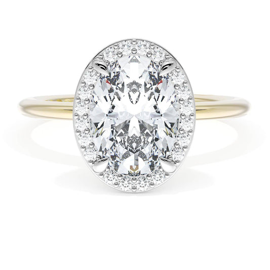 Oval Bloom Two-Tone Engagement Ring