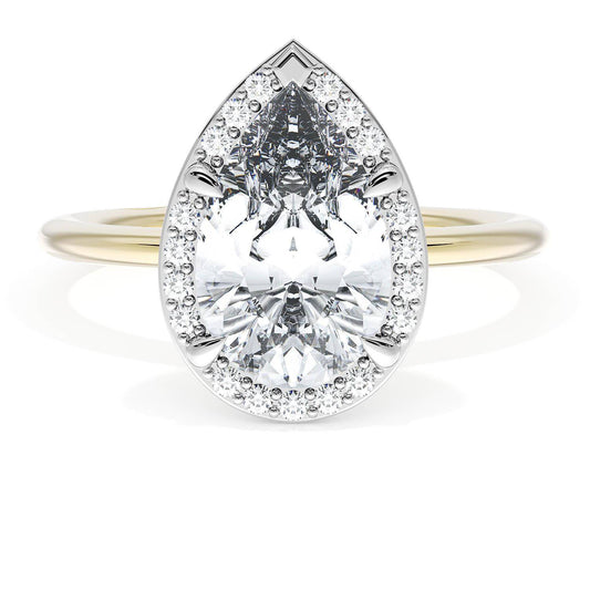 Pear Bloom Two-Tone Engagement Ring