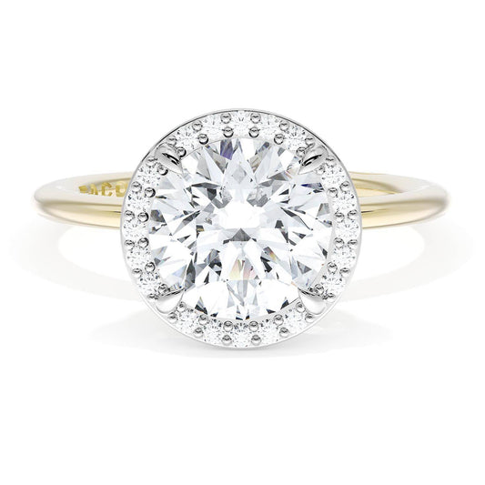 Round Bloom Two-Tone Engagement Ring