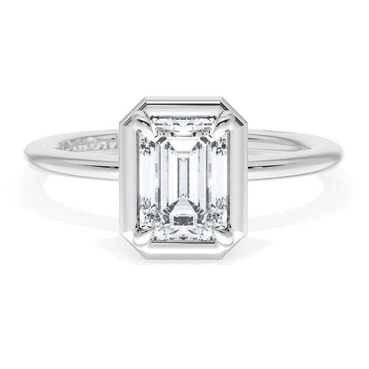 Emerald Solitaire Engagement Ring