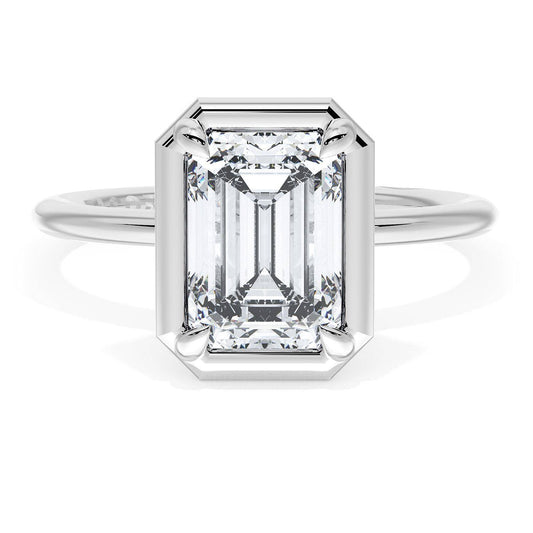 Emerald Solitaire Engagement Ring